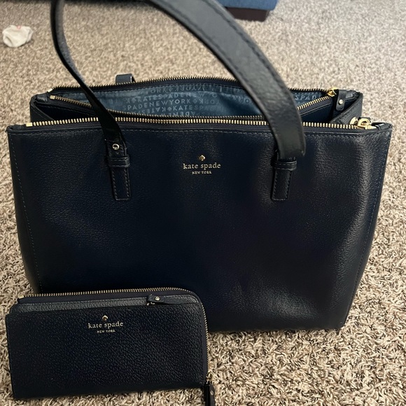 Kate Spade wallet & purse Navy Blue “ Fairly “ new one worn once - Picture 1 of 3